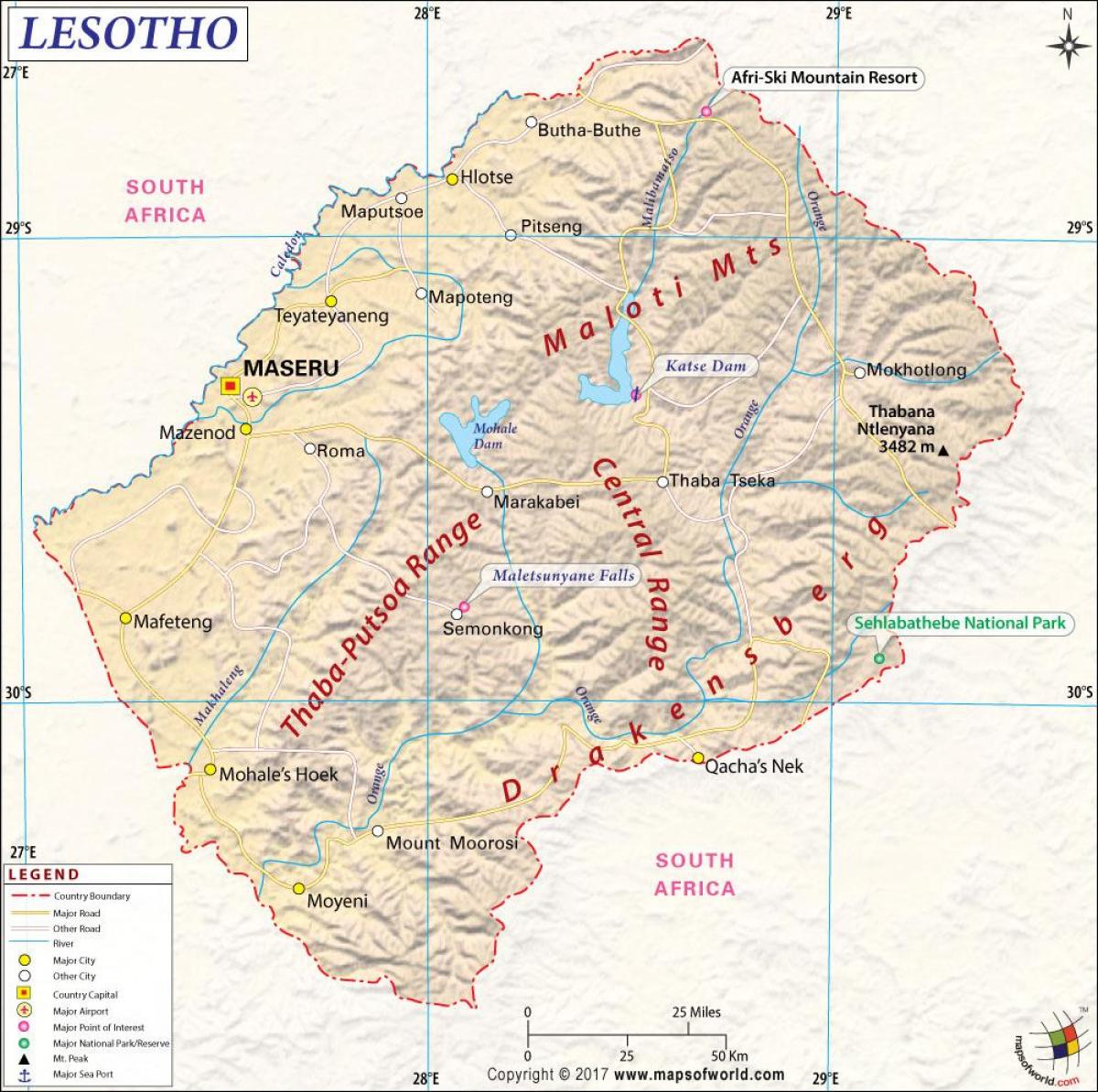 レソト地図画像