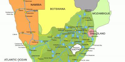 地図のレソト、南アフリカ